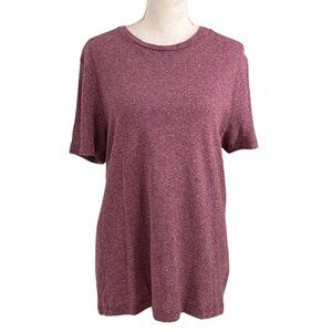 J CREW MEN'S COTTON CASHMERE BLEND TEE IN BURGUNDY - M